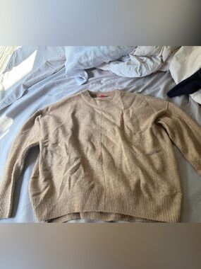 Vince Camuto Crewneck Sweater in Camel Beige
